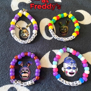 Five Nights At Freddy’s Inspired Kandi Bracelets.