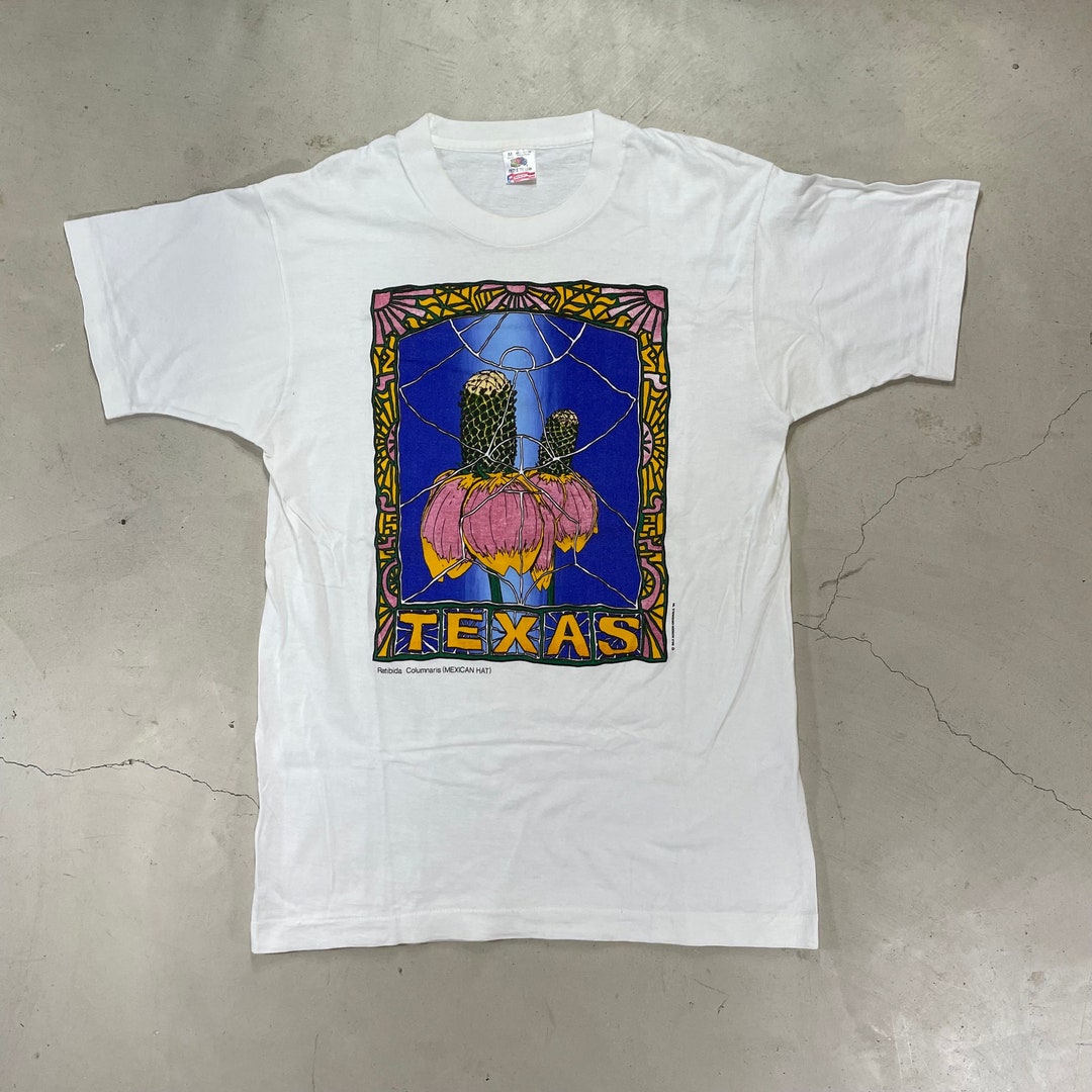 Vintage 90s Texas Flower Graphic T-shirt - M - Etsy