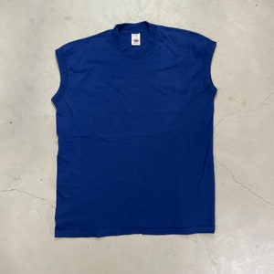 Vintage 90s Sleeveless Blank Fruit of the Loom T-Shirt - L