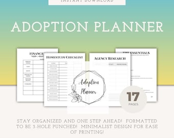 Adoption Planner: Checklists, Agency Research, and Baby Essentials (Digital Download)