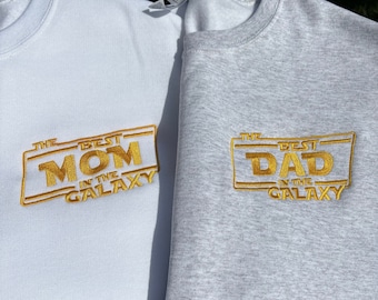 Star Wars Embroidered Sweatshirt, The Best Mom in the Galaxy, Father’s Day, Mothers Day, Star Wars gifts, Star Wars Couples Sweatshirts