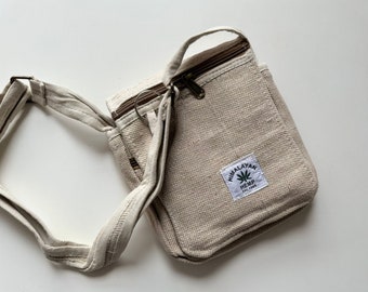 Compact Hemp Crossbody Bag: Eco-Friendly & Stylish Mini Messenger on Etsy