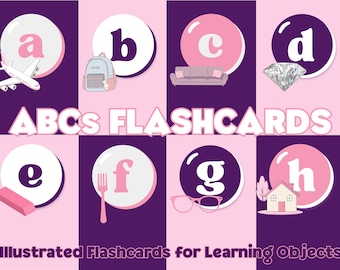 ABCs Flashcards | Illustrated Flashcards for Learning Objects, Alphabet Flashcard Deck
