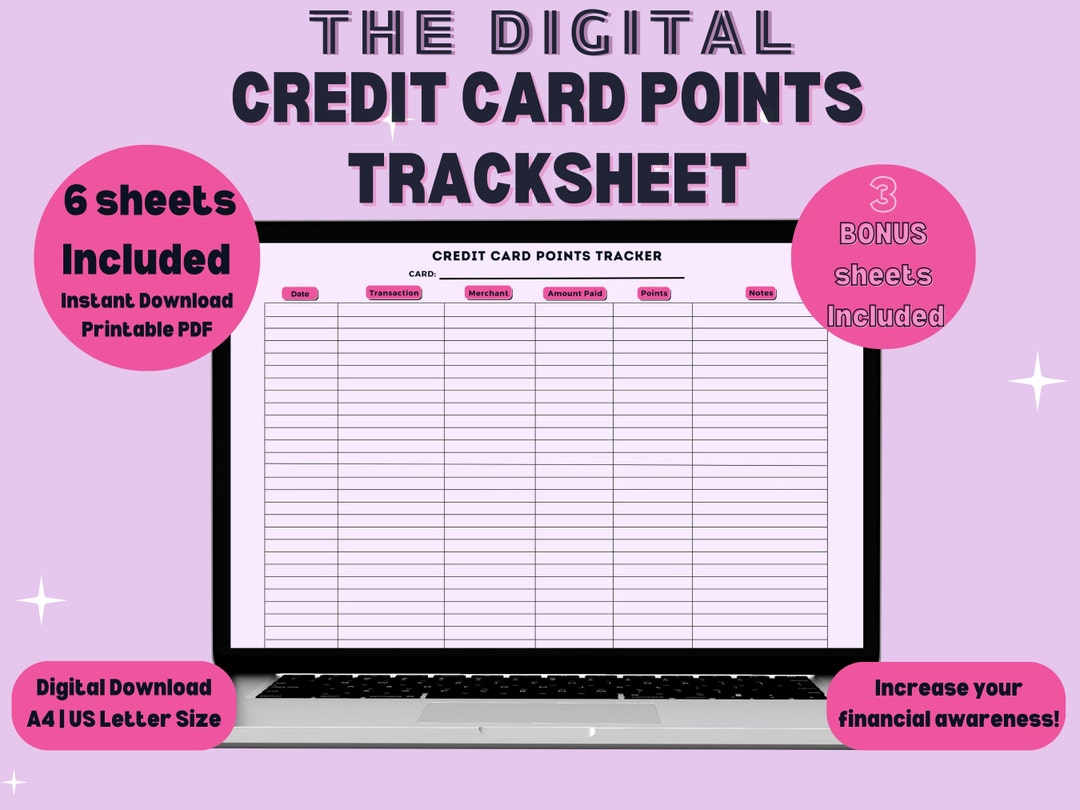 Credit Card Points Tracker | Travel Rewards Log | Finance Planner ...