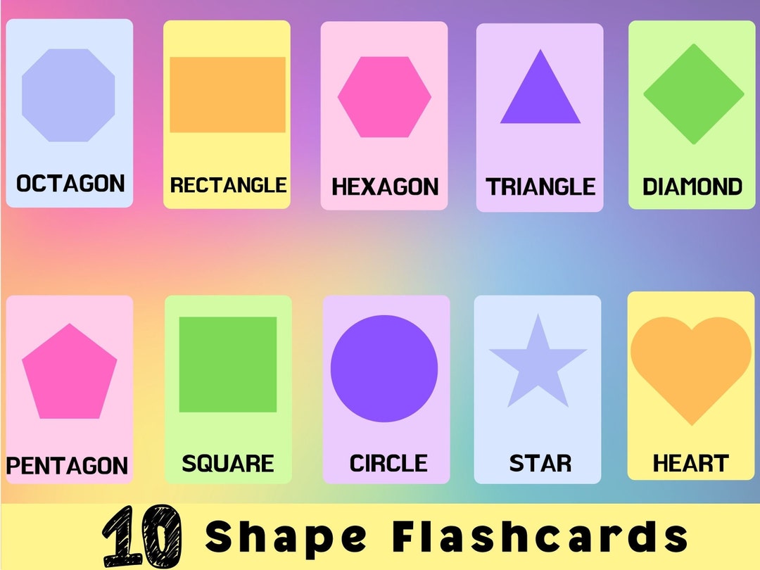 Lets Explore Shapes Shape Flashcards Kids Digital Printable Flashcards