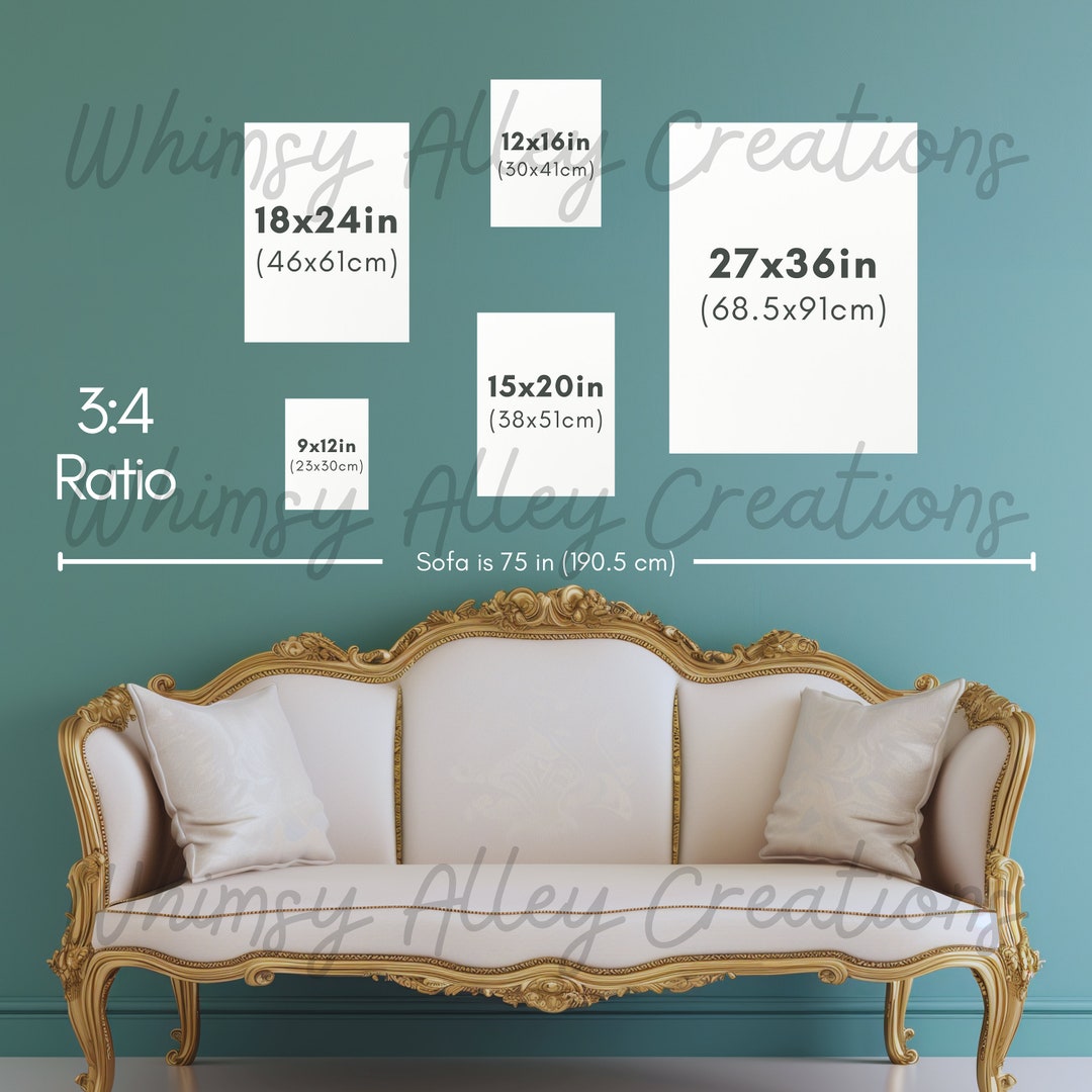 3:4 Ratio Wall Art Size Comparisons Mockup | Wall Decor Art Prints ...