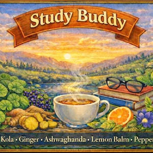 Herbal Focus Tea: Study Buddy & Total Recall Tea for Concentration