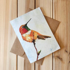 Carte de voeux oiseau (Colibri roux)