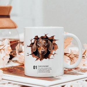 Dachshund Print Coffee Mug: 11oz Doxie Ceramic Mug