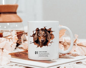 Dachshund Print Coffee Mug: 11oz Doxie Ceramic Mug
