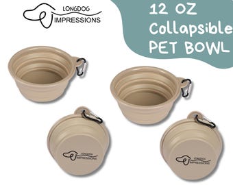 Collapsible Dog Bowl: Silicone Travel Pet Dish with Carabiner