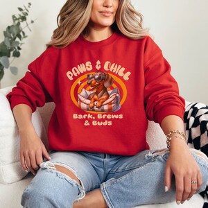 Dachshund Paw & Chill Sweatshirt, Dachshund Sweatshirt, Wiener Mom sweater, Sausage Wiener Dog Gift, Wiener Dog Lover Gift, Doxie Pull Over