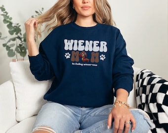 Wiener Mom Dachshund Crewneck Sweatshirt: Doxie Parent Gift