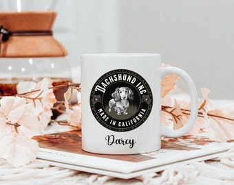 Taza de café personalizada con perro salchicha: regalo personalizado para amantes de los perros salchicha