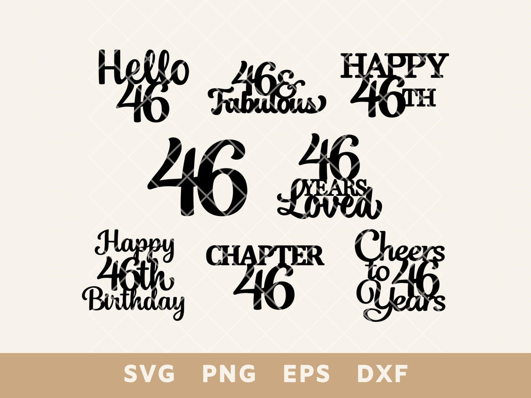 Blue 46th Birthday Cake Topper - Royal Blue Glitter 'Cheers To 46 Years' Decor