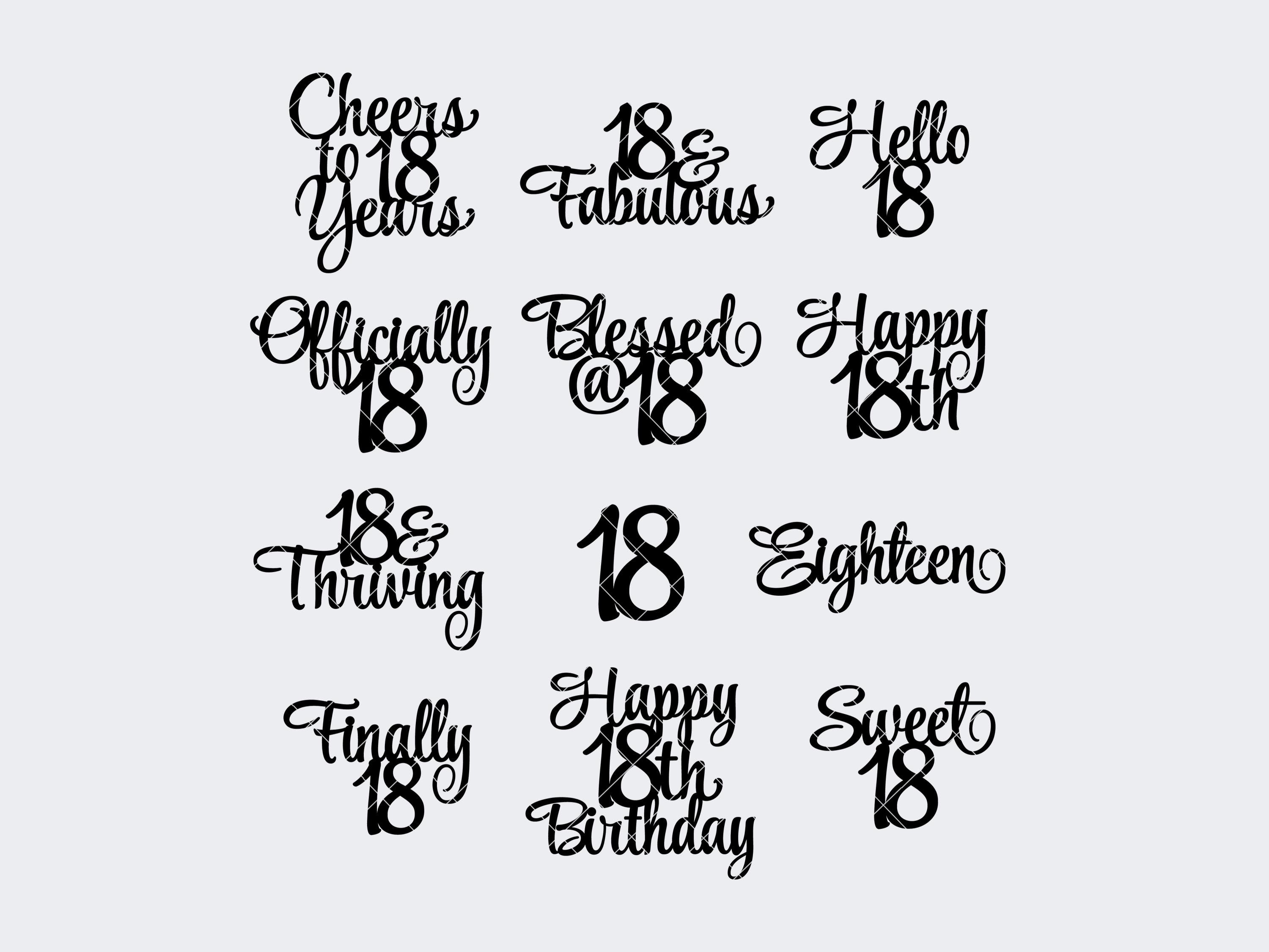 Happy 18th Birthday SVG Bundle - DIY Milestone Cake Topper & Party ...
