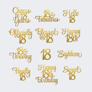 Joyeux 18e anniversaire SVG Bundle - décoration de gâteau d'étape bricolage et décoration de fête - téléchargement numérique