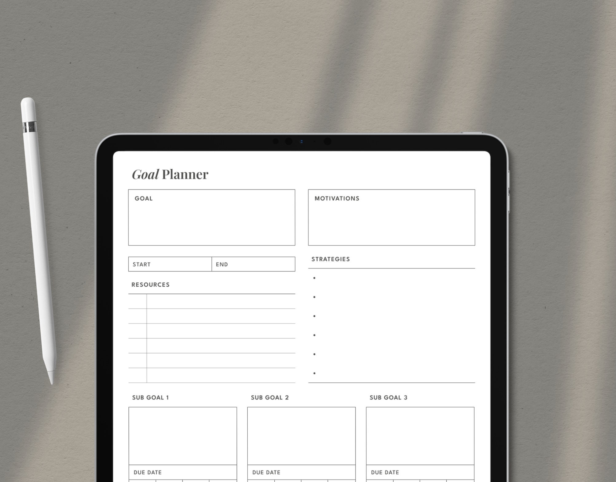 Goal Planner, Goal Setting, Productivity Digital Planner Template for ...