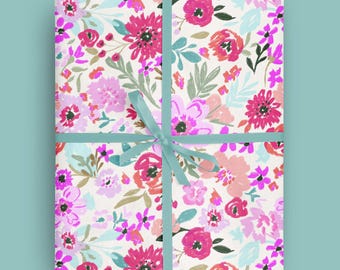 Bright Floral Wrapping Paper: Painted Botanical Gift Wrap