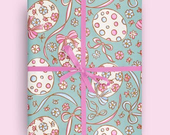Floral Easter Egg Wrapping Paper: Spring Gift Wrap
