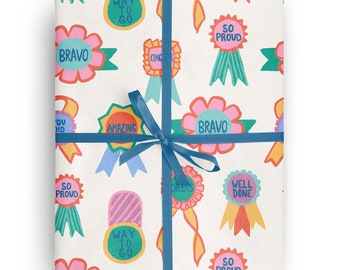 Congratulations Wrapping Paper for special occasions like Graduation, Holidays, Awards, Celebrations, Honors, Medals