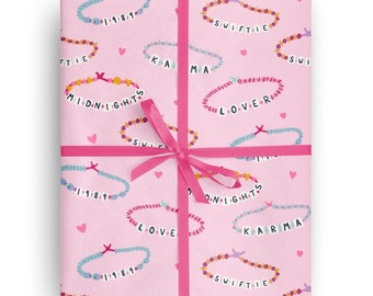 Friendship Bracelet Wrapping Paper with for special occasions like Birthday, Holiday, Mother's Day, Baby Shower, Wedding Gift Wrapping