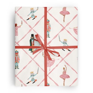 Nutcracker Trellis Christmas Wrapping Paper, Christmas Kids Gift Wrap for special occasions