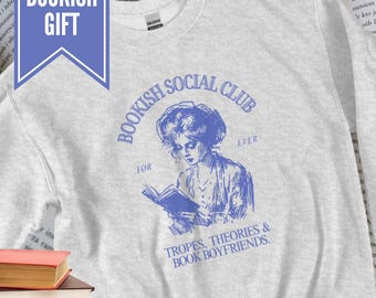 Bookish Cute Sweatshirt, Book Lover Gift, Cozy Bookish Crewneck, Literary Sweatshirt, Reader Aesthetic, BookTok Apparel, Unisex Sweatshirt.