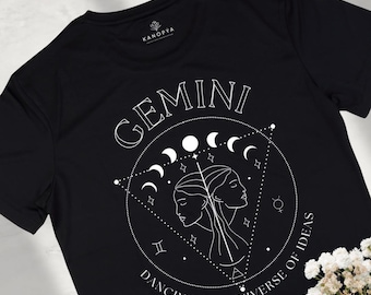 Gemini Zodiac Sign T-shirt, Astrology graphic shirt, Horoscope Shirt, Gemini shirt, Gemini girl, Gemini energy, Gemini. Unisex classic tee