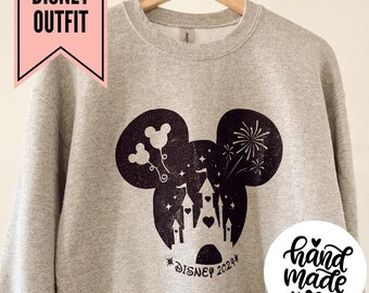 Disney Crew Sweatshirt with Personalization on the Back, Disney sweater, Park day outfit, Disney outfit, Unisex Sweatshirt.