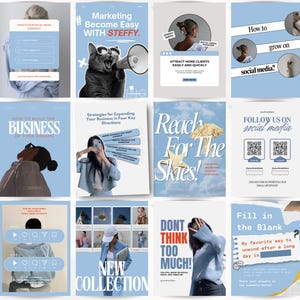 Blue templates, Bold template, Instagram template, Instagram templates canva, Social media templates, Coach instagram template, Mrr canva image 1