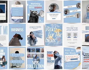 Blue templates, Bold template, Instagram template, Instagram templates canva, Social media templates, Coach instagram template, Mrr canva
