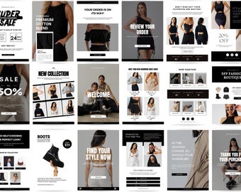 Email marketing template, Email template, Fashion template, Fashion email, Email template canva, Email newsletter, Editable email template