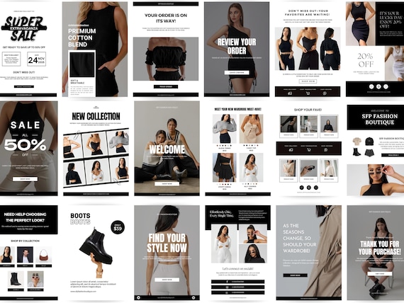 Email marketing template, Email template, Fashion template, Fashion email, Email template canva, Email newsletter, Editable email template