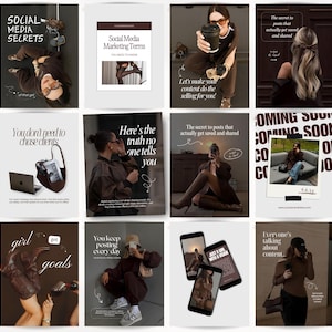 Instagram-Feed-Vorlagen, Instagram-Vorlagen für Canva, Brauner Instagram-Stil, Ästhetische Instagram-Vorlagen, Digitales Marketing, Canva-Vorlagen, Dfy