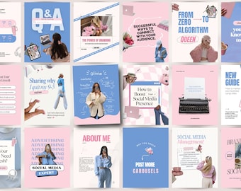 Instagram Vorlage Canva, Social-Media-Manager, Instagram-Vorlagen, Social-Media-Branding, Pastell-instagram-Vorlagen, Pink-Vorlagen, Mrr