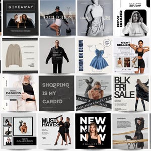 150 modelli Instagram di moda: post per i social media, diritti PLR MRR