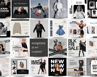 150 Fashion Instagram Templates: Social Media Posts, MRR PLR Rights