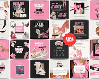 Pink Instagram Templates, Instagram templates canva, Bold instagram templates, Pink instagram post, Pink templates, Instagram templates