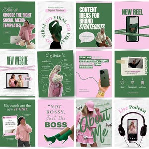 Modelli Instagram, Modelli Instagram Canva, Modelli per social media, Marketing digitale senza volto, Instagram rosa, Modelli per post Instagram