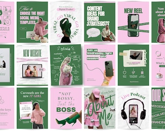 Instagram templates, Instagram templates canva, Social media templates, Digital marketing faceless, Pink instagram, Instagram post templates
