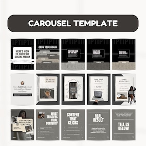 Aesthetic carousels, Carousel bundle, Carousel template canva, Instagram carousel, Instagram templates, Aesthetic instagram, Bold template