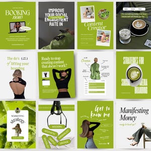 Green instagram templates, Instagram templates, Green instagram, Social media manager, Instagram templates canva, Dark instagram templates
