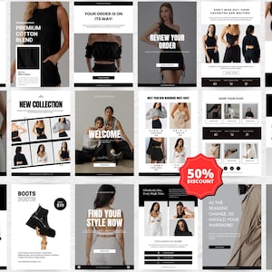 Email marketing template, Email template, Fashion template, Fashion email, Email template canva, Email newsletter, Editable email template