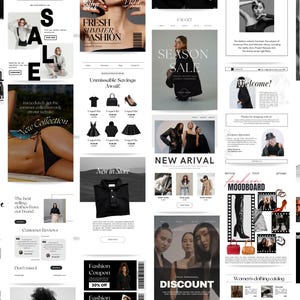 Fashion Email Templates, Email marketing, Fashion template, Canva email template, Email template, Email newsletter, Editable template