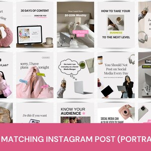 May include: A collage of 9 Instagram posts with tips for digital marketing, social media, and business. The posts feature images of laptops, coffee cups, and people working on their phones. The text on the posts includes phrases like "How to start digital marketing", "30 days of content", "How I went from $0-$20k monthly", "How to take your business to the next level", "You should not post on social media every day", "The benefits of social media marketing", "Know your audience", "Social media can also be used to share", and "From 8 to 8k".