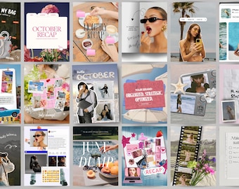 Scrapbook-Vorlagen, Instagram-Scrapbooking, Instagram-Vorlagen, Ästhetisches Instagram, Content-Vorlagen, Canva-Content-Vorlagen, Scrapbook-Set