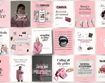 Pink instagram templates, Pink template, Pink instagram, Aesthetic instagram templates, Instagram templates, Instagram templates canva, Mrr