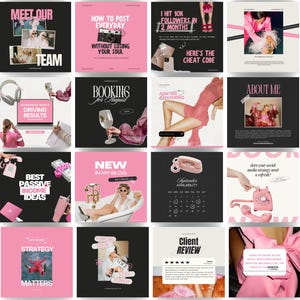 Pink Instagram Templates, Instagram templates canva, Bold instagram templates, Pink instagram post, Pink templates, Instagram templates