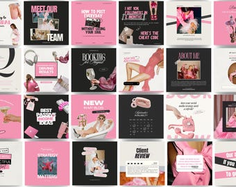 Pink Instagram Templates, Instagram templates canva, Bold instagram templates, Pink instagram post, Pink templates, Instagram templates